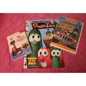 Veggie Tales Book & DVD Lot